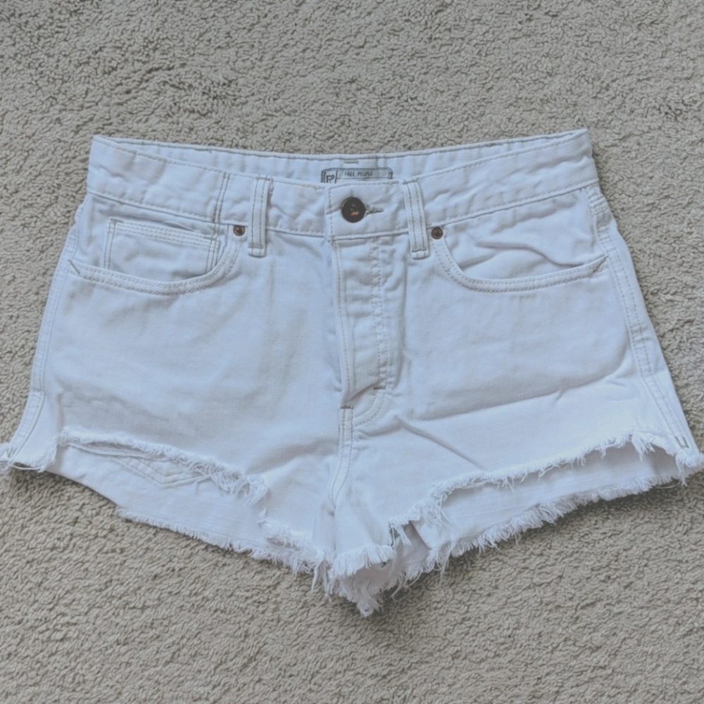 Free People White Jean Shorts Size 27